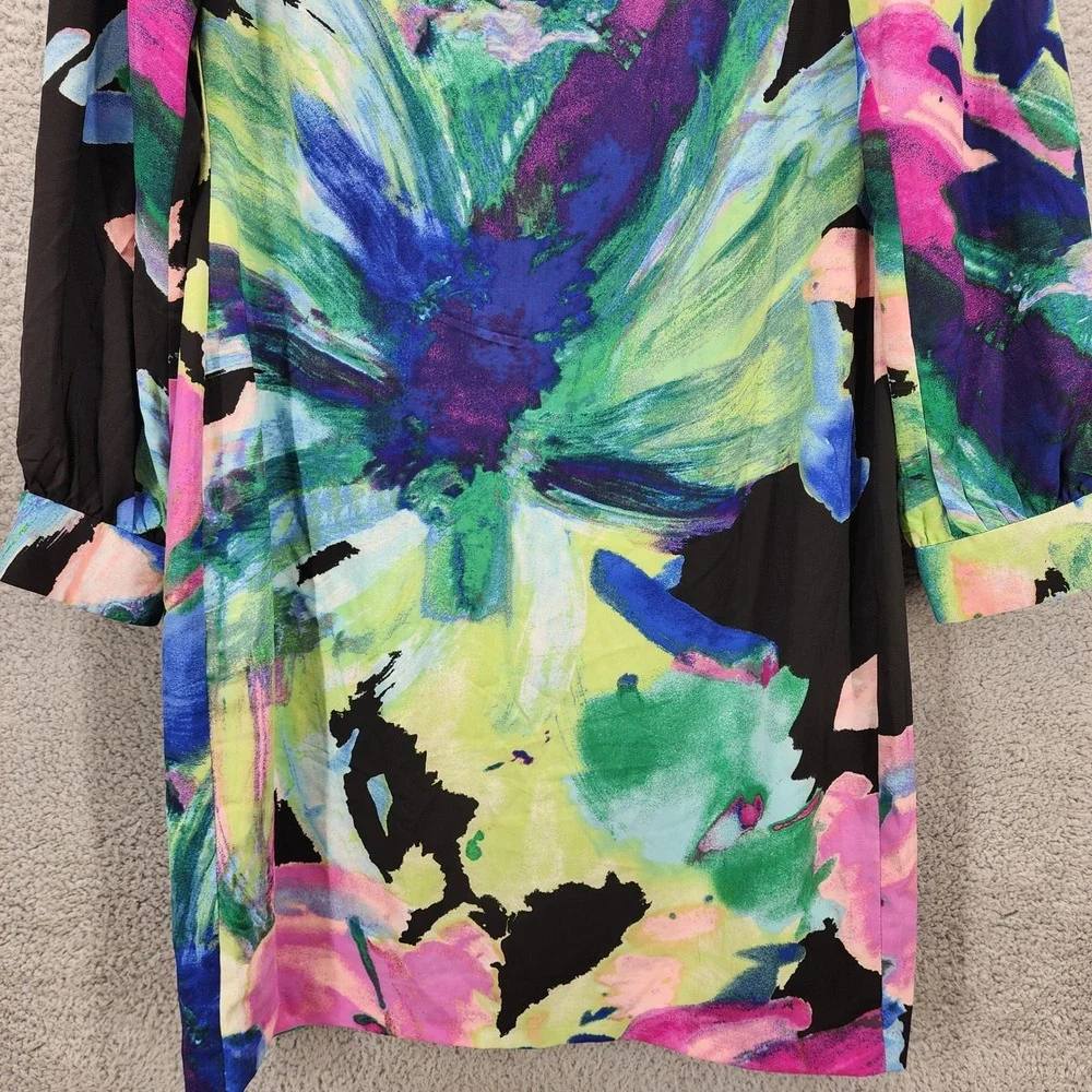 Donna Ricco Size 10 Floral Print Dress Long Sleeve Colorful‎ Party Cocktail - Picture 7 of 16